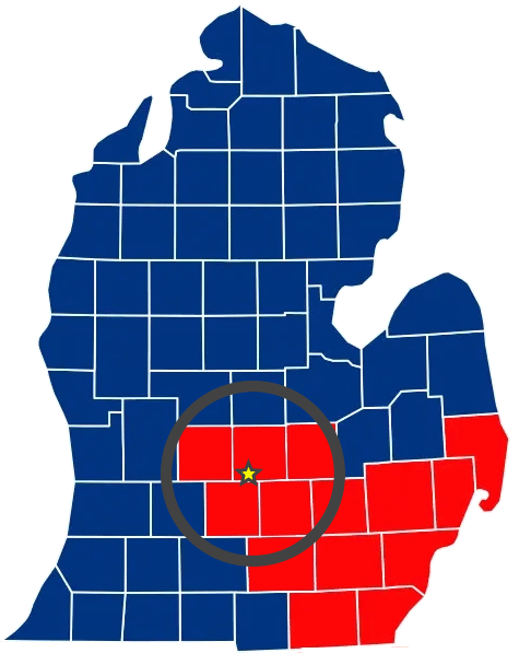 Lansing, MI Service Area Map