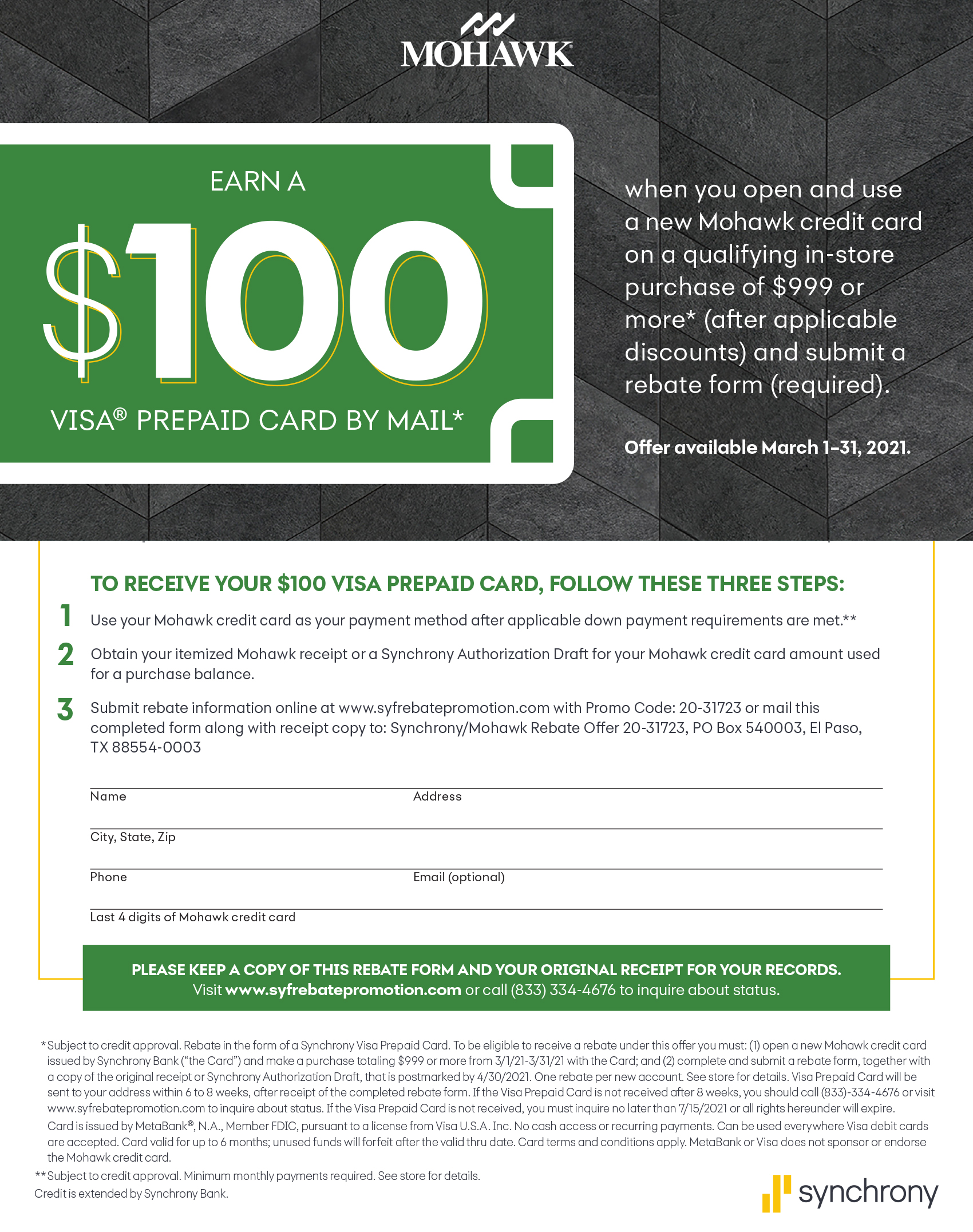 100 Visa Gift Card Instructions.